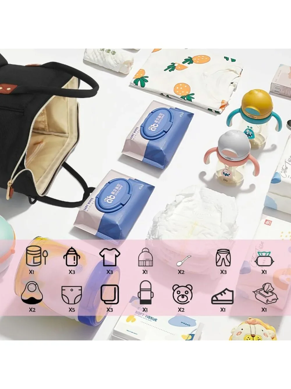 Stylish Multifunction Diaper Bag Backpack for Boys & Girls - Large Capacity